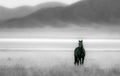Ebony Wild Mustang – Fine Art Photography Print | Canvas | Modern Neutral Wall Art | Richard Horst